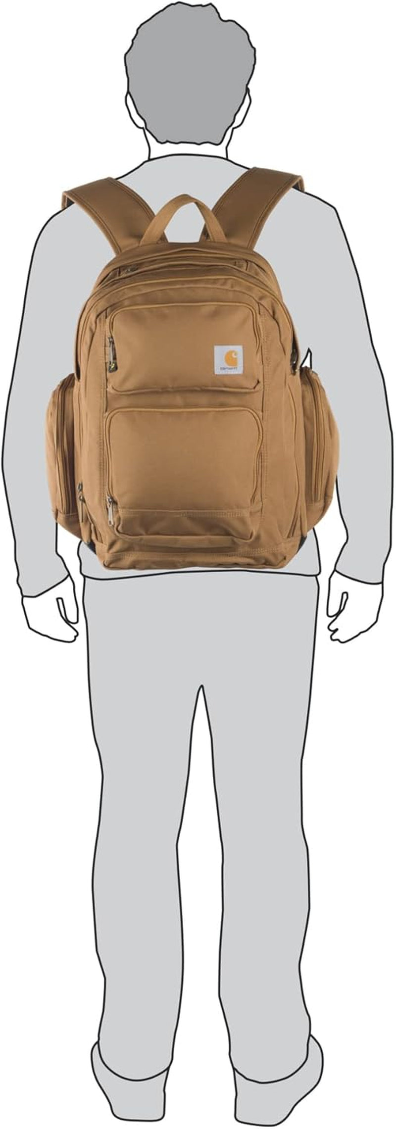 35L Triple-Compartment Backpack, Durable Pack with Laptop Sleeve and Duravax Abrasion Resistant Base,  Brown